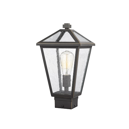 Z-Lite Talbot 1 Light Outdoor Post Mount Fixture, Oil Rubbed Bronze And Seedy 579PHMS-ORB